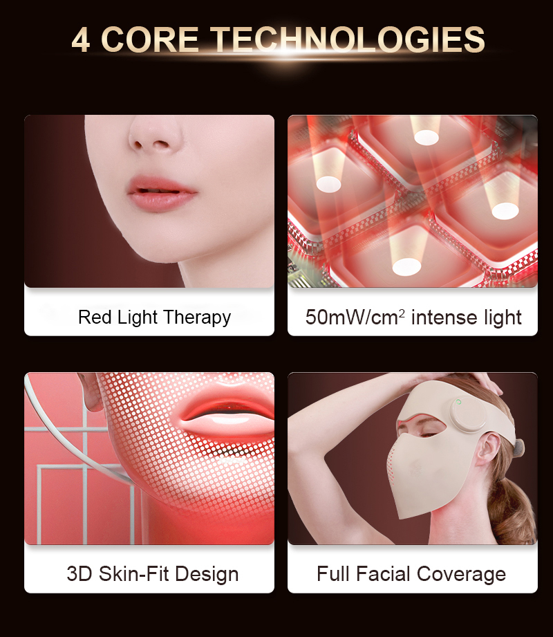 4D Lazer Mask Lazer Red Light Therapy Mask Face &amp; Neck Lifting Massager Lazer Light Therapy Mask