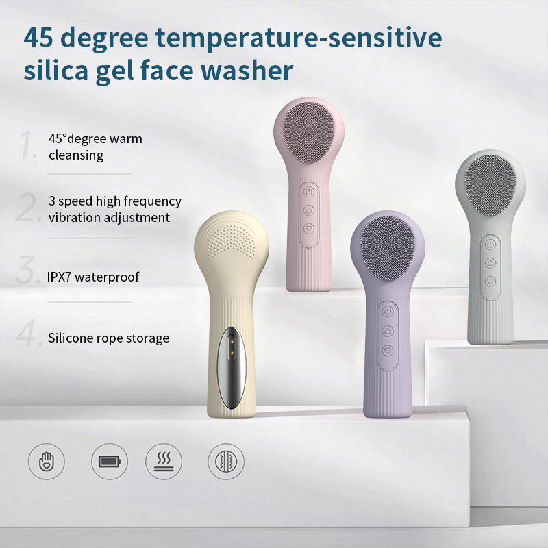Portable Electric Vibrating Facial Cleansing Brush Waterproof Skin Exfoliating Cleansing System