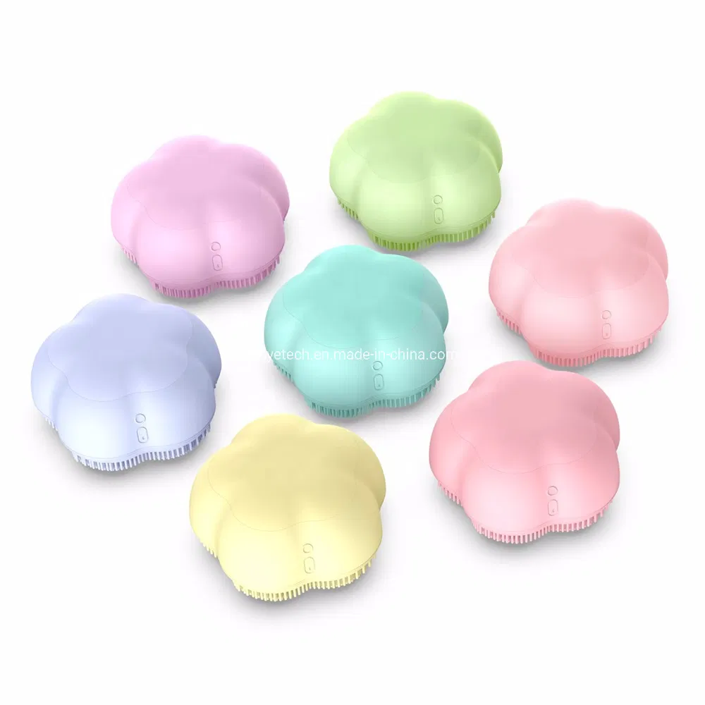 Electric Sonic Facial Cleansing Brush Heated Silicone Face Cleaner Magnetic Facial Cleanser with CE