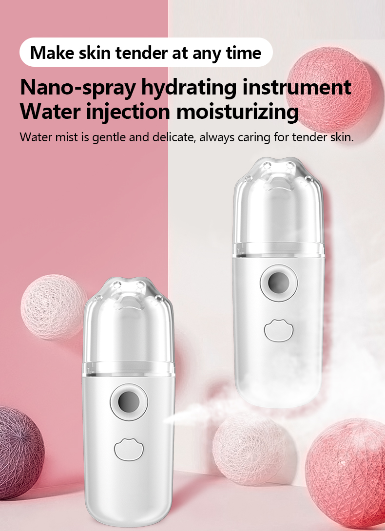 Facial Face Humidifier Mist Sprayer Electric Daily Routine Face Care Facial Mister with 20ml Water Tank