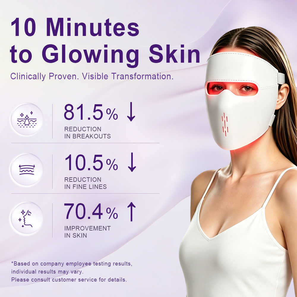 Custom Rechargeable 460nm 660nm 850nm Red Light Therapy Face Masks Near Infrared Led Mask for Facial