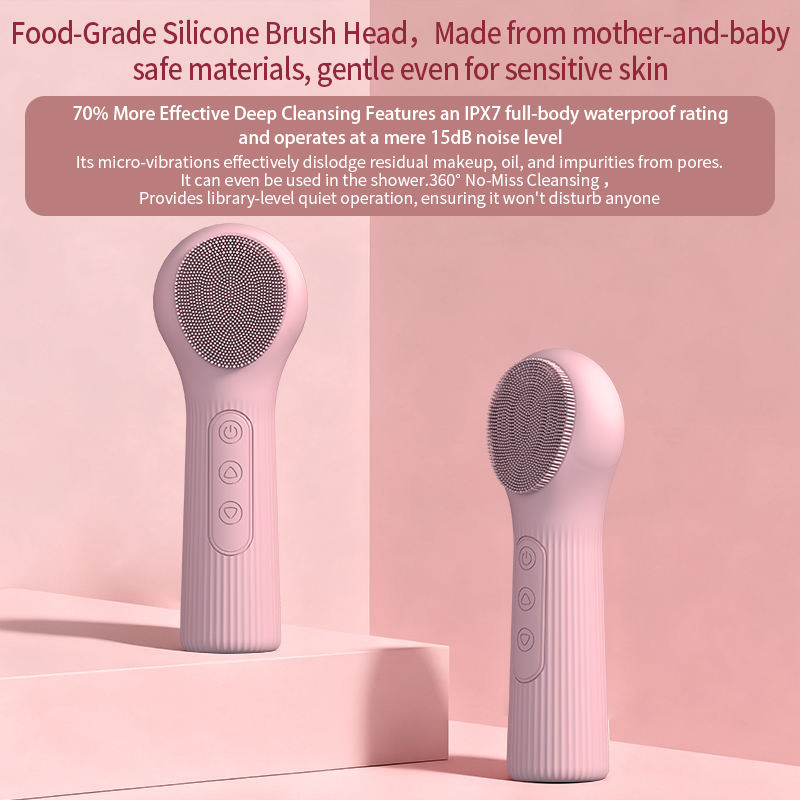 Portable Electric Vibrating Facial Cleansing Brush Waterproof Skin Exfoliating Cleansing System