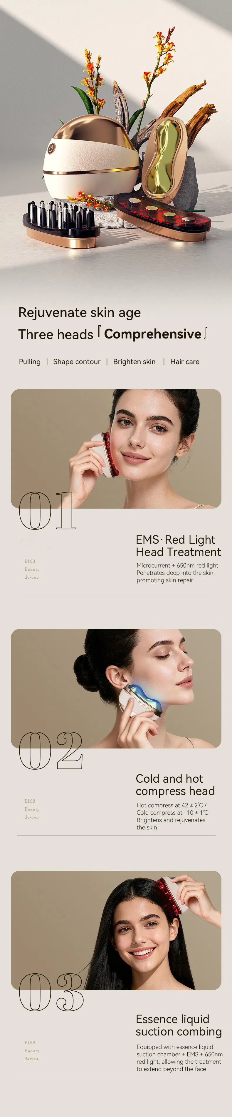 Smart EMS Facial Massager with Multiple Modes for Home Use