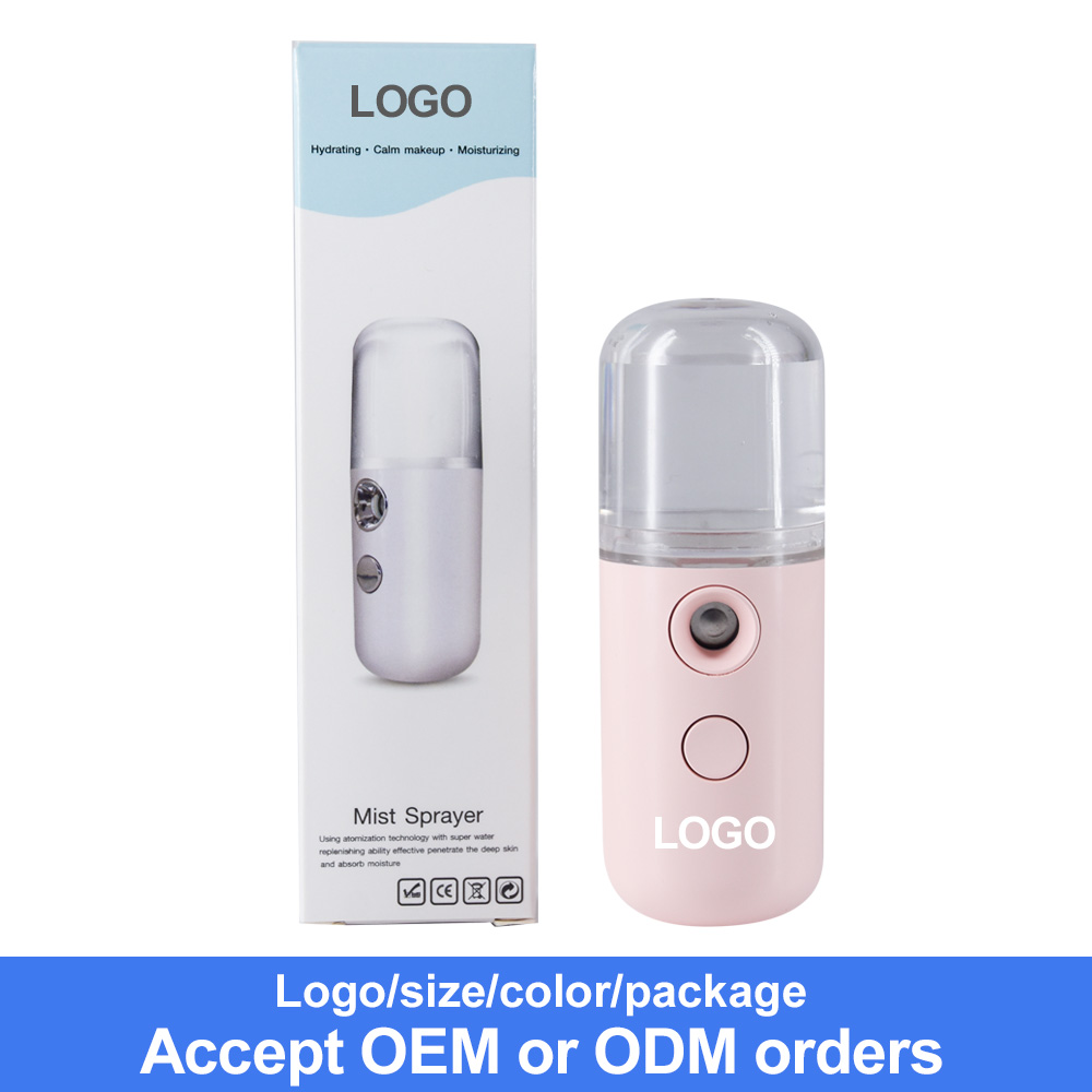 USB Rechargeable Nano Spray Beauty Equipment Mini Ultrasonic Nano Ionic Facial Steamer Moisturizer Handy Nano Mister