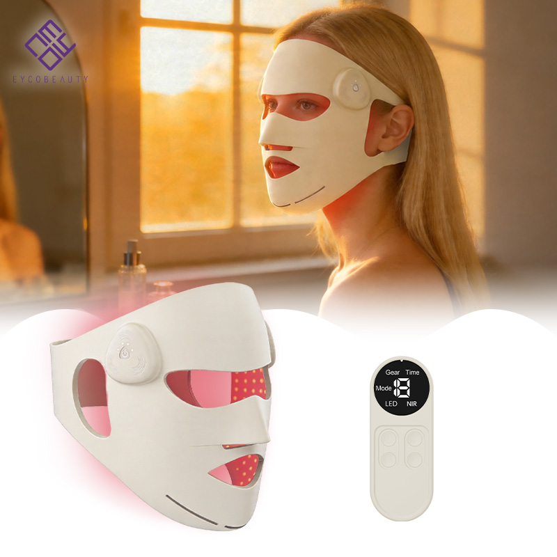 EYCO Presale High Quality Rechargeable Silicone 415nm 630nm 850nm 3D Face Mask Red Light Therapy Led Facial Mask with Control