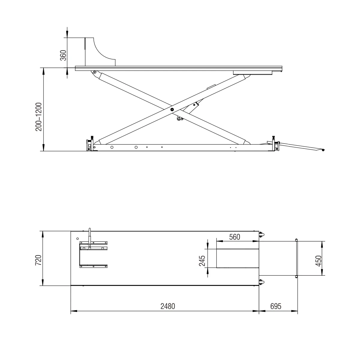 Electric Hydraulic Cylinder Autobike Motorized Lifter Min Height 200mm