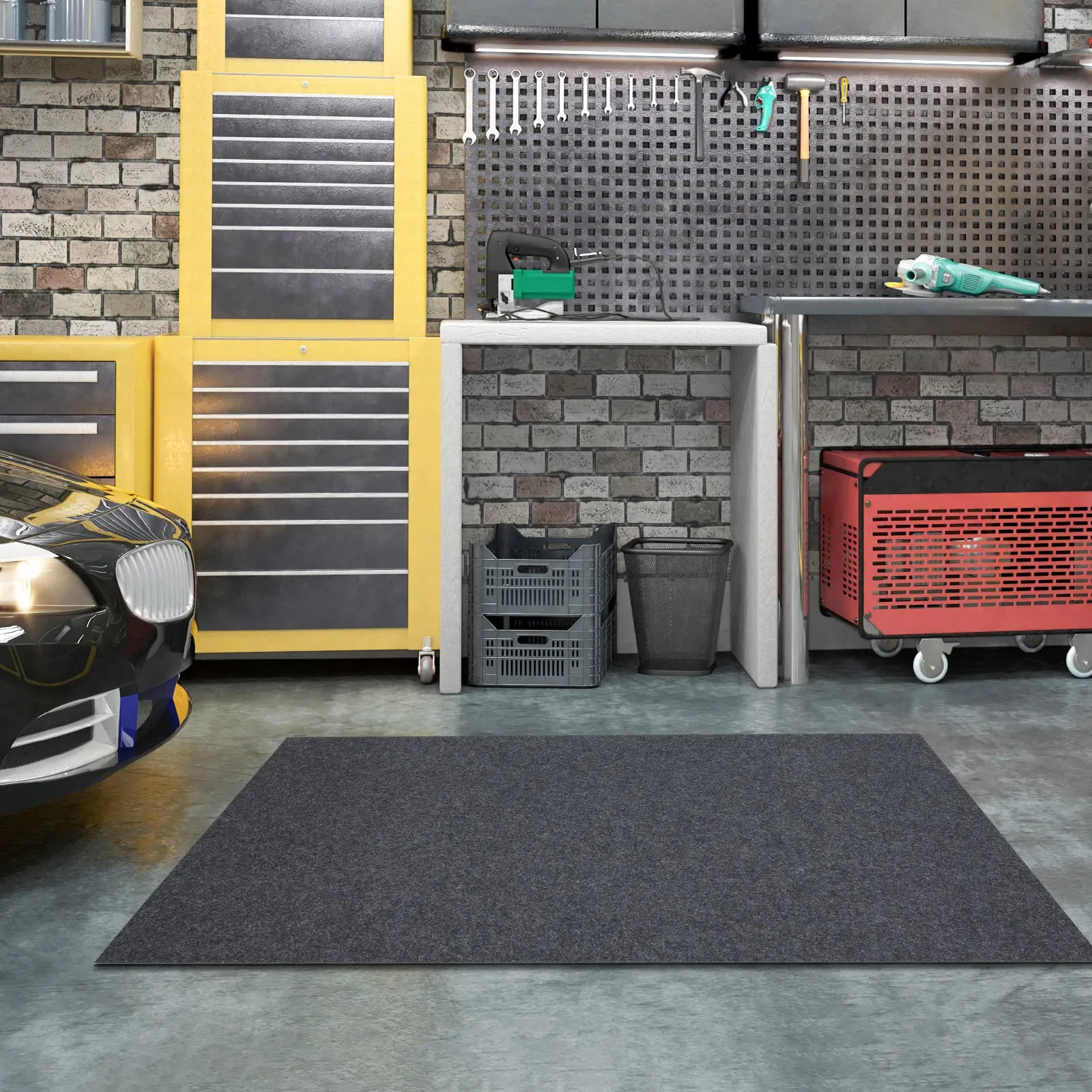 Premium Golf Cart and Mechanic Rubber Pad Waterproof Garage Floor Lightweight Mat