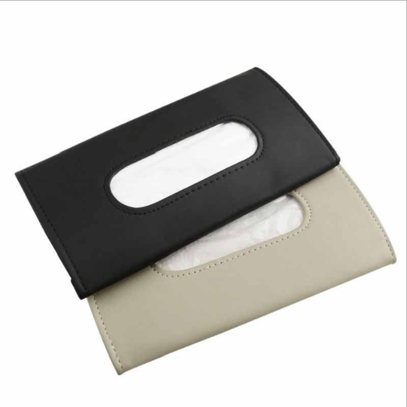 Leather Holder Napkin Cover Car PU Packing in Square Design for Leart 2022 Carton Visor Hanging Case Small Gold Tissue Box