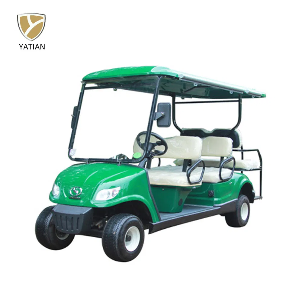 White Four Wheels 6 Person Golf Cart, Road Legal Golf Buggy with Long Roof