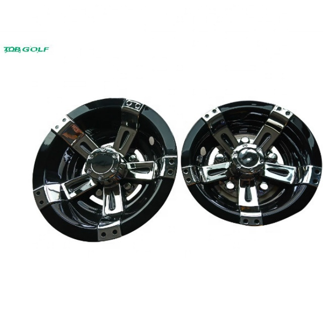 10 Inch Golf Cart Wheel Covers Chrome Hubcaps for Club Car