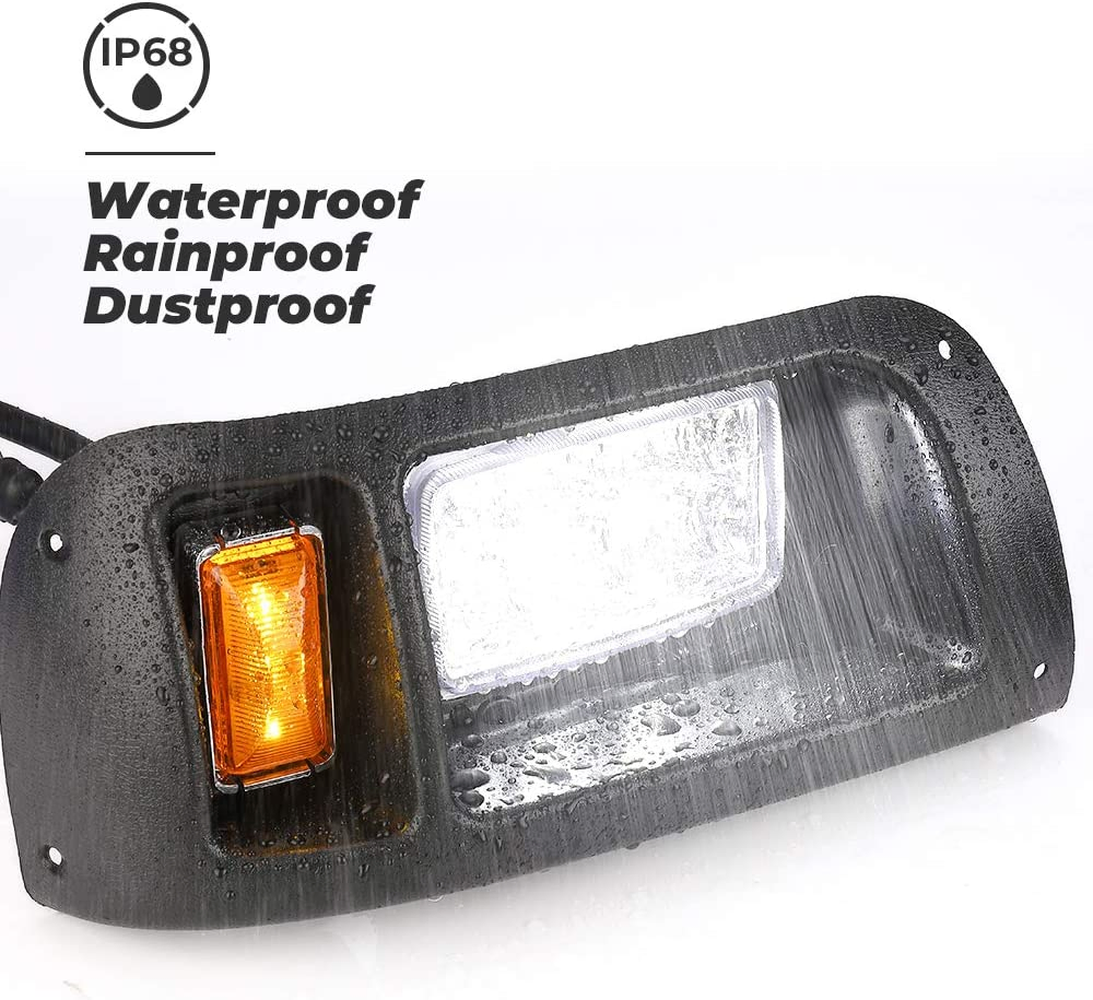 Club Car Ds LED Light Kit Adjustable Headlights Tail Lights 93+ G&E Golf Cart Top Golf