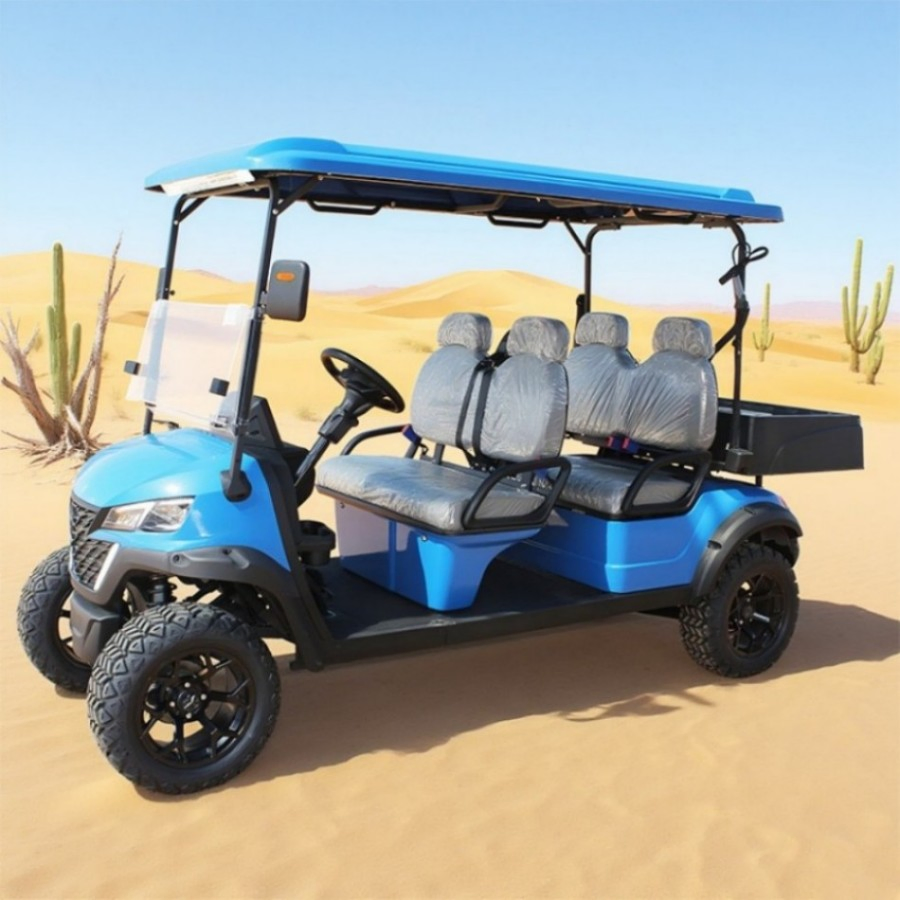 Mini 60V Battery Electric Golf Cart with 4 Seats New Condition Motor Power Body and Roof in Gasoline Fuel Type