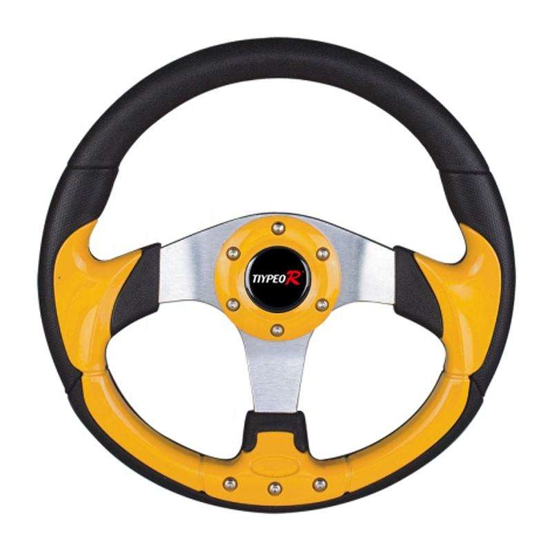 Tiypeor Universal Golf Cart Multipurpose PVC PU Racing Drift Sports Steering Wheel