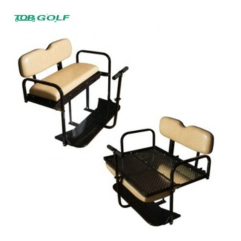 Rear Flip Seat Kit for Club Car Golf Cart Ds Model (2000-2013/Buff) with Grab Bar