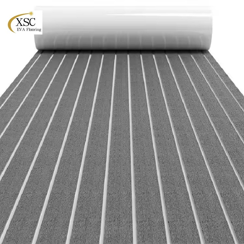 UV Resistant Non Slip Gray Black Color Marine EVA Foam Mat for Boat Flooring Deck