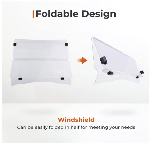 Fold Down Golf Cart Windshield Impact Resistant Acrylic Split Windshield for Ezgo TXT 1995-2013