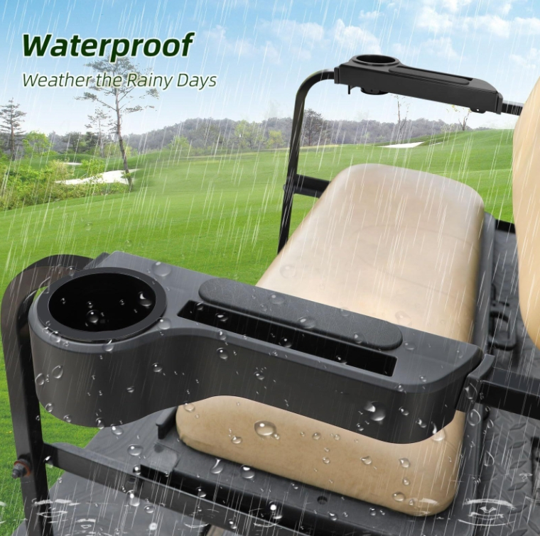 Golf Cart Armrest with Cup Holder &amp; Rear Seat Organizer No Drilling Golf Cart Diamond Arm for Ezgo Club Car YAMAHA