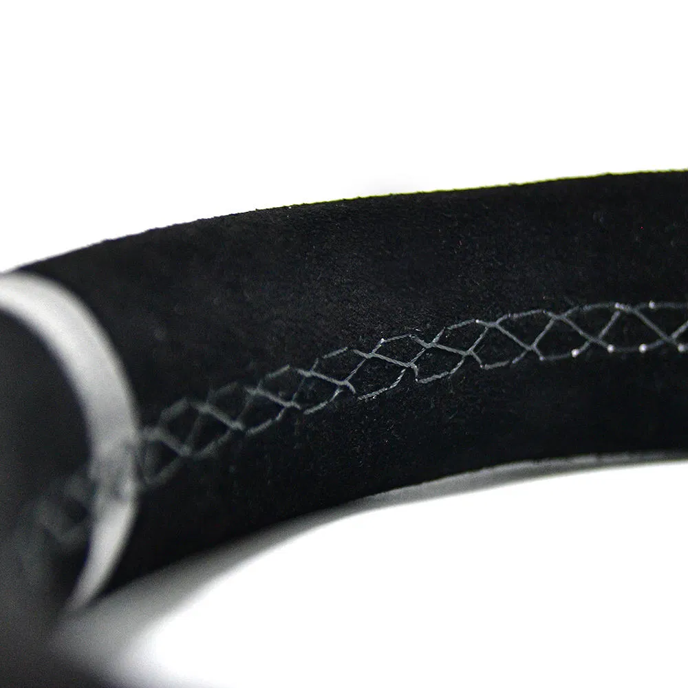 Custom Steering Wheel 13.8/350 mm 6 Bolts Grip Suede Leather Classic Steering Wheel for Rzr Can Am Golf Cart Spring Car