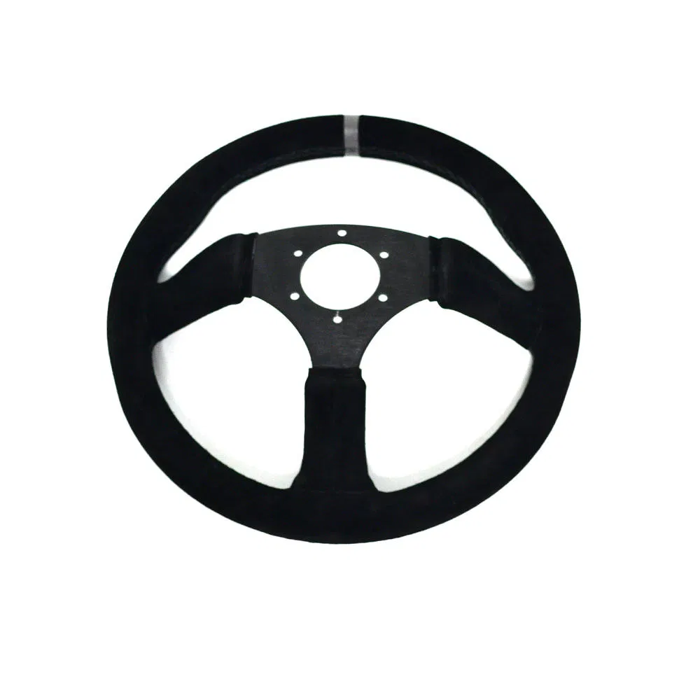 Custom Steering Wheel 13.8/350 mm 6 Bolts Grip Suede Leather Classic Steering Wheel for Rzr Can Am Golf Cart Spring Car