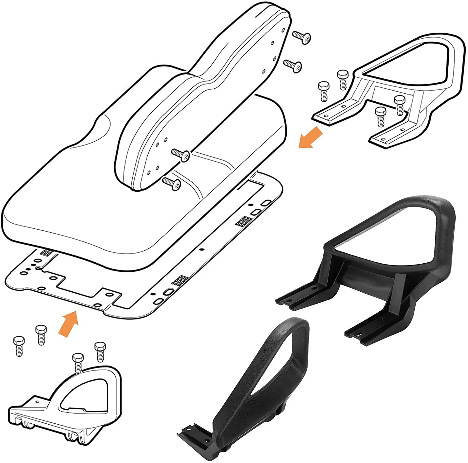 1 Pair Ezgo Golf Cart Arm Rest Hip Restraint for Ezgo TXT 1994 up and Newer Driver Side Left 71702-G01 &amp; Passenger Side