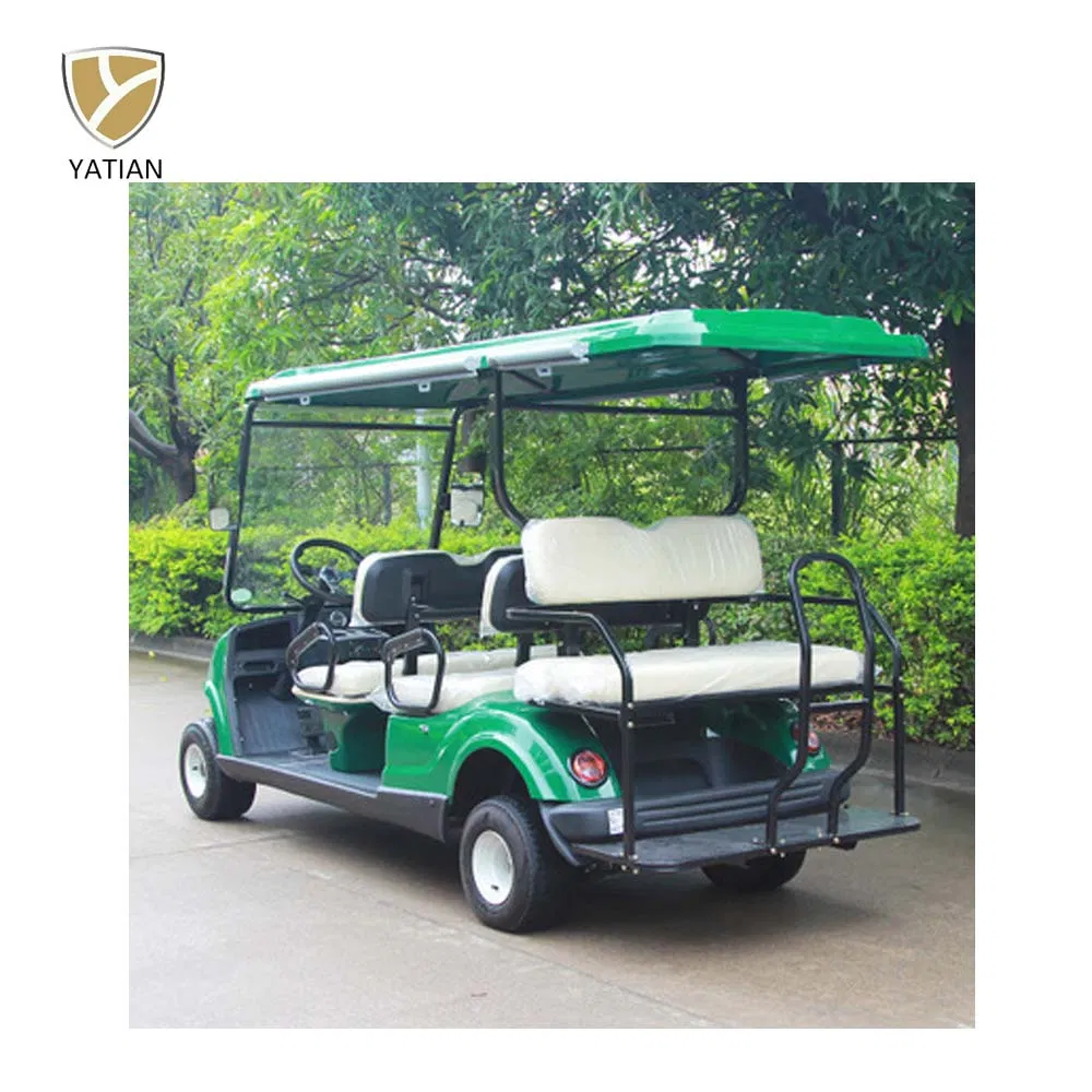 White Four Wheels 6 Person Golf Cart, Road Legal Golf Buggy with Long Roof