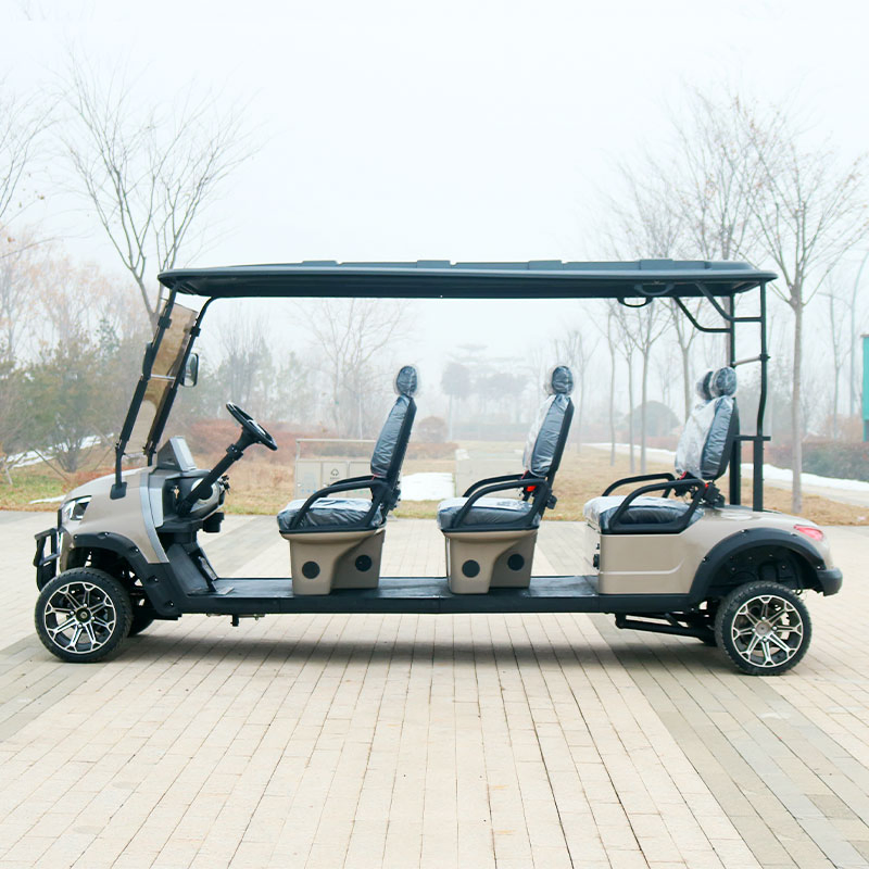 Luxury 6 Seater Electric Golf Cart with Roof and LED Lights for Hotel Resort and VIP Shuttle Use