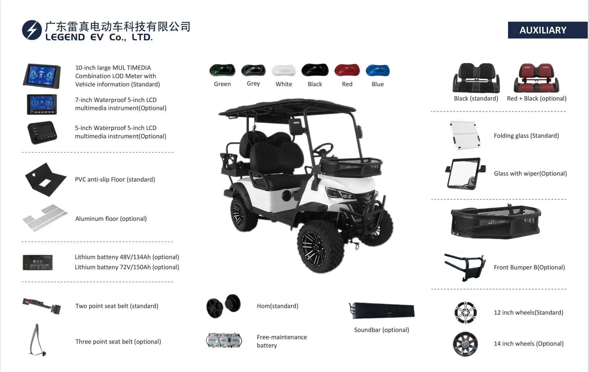 Injection-Molded roof Golf buggy