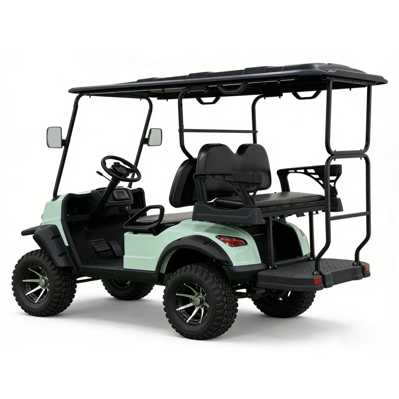 2+2 4 Person Electric Lifted Golf Cart with Injection Molds Durable Roof