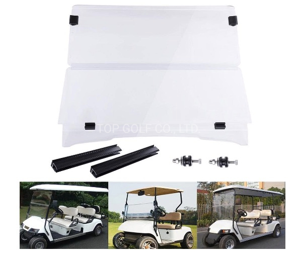 Fold Down Golf Cart Windshield Impact Resistant Acrylic Split Windshield for Ezgo TXT 1995-2013
