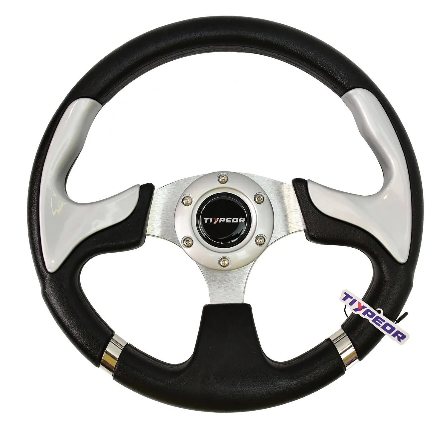Racing Style Steering Wheel for Golf Cart PU Material Interior Accessories Sport Flat Steering Wheel