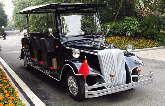 Electric Convertible Cart Electric Four-Wheeled Golf Car 8 Seats Classic Style 72V 3.7kw Electric Retro Car