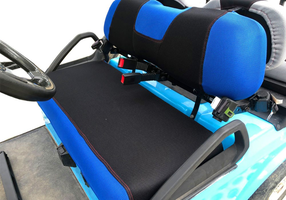 Club Car Precedent Golf Cart Rear Flip Seat Kit (2004-up) Buff Cushions