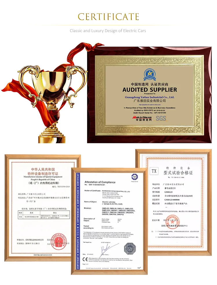 White Four Wheels 6 Person Golf Cart Detail