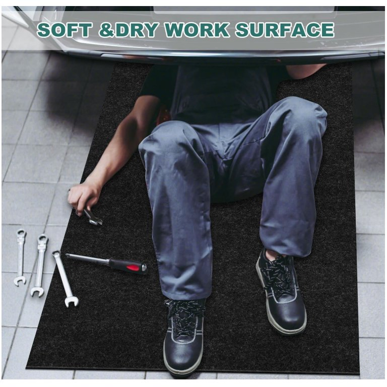 (Direct Factory) Oil Drip Mat for Garage Driveway, Reusable Felt Oil Spill Absorbent Pad with Rubber Backing for Motorcycle Car