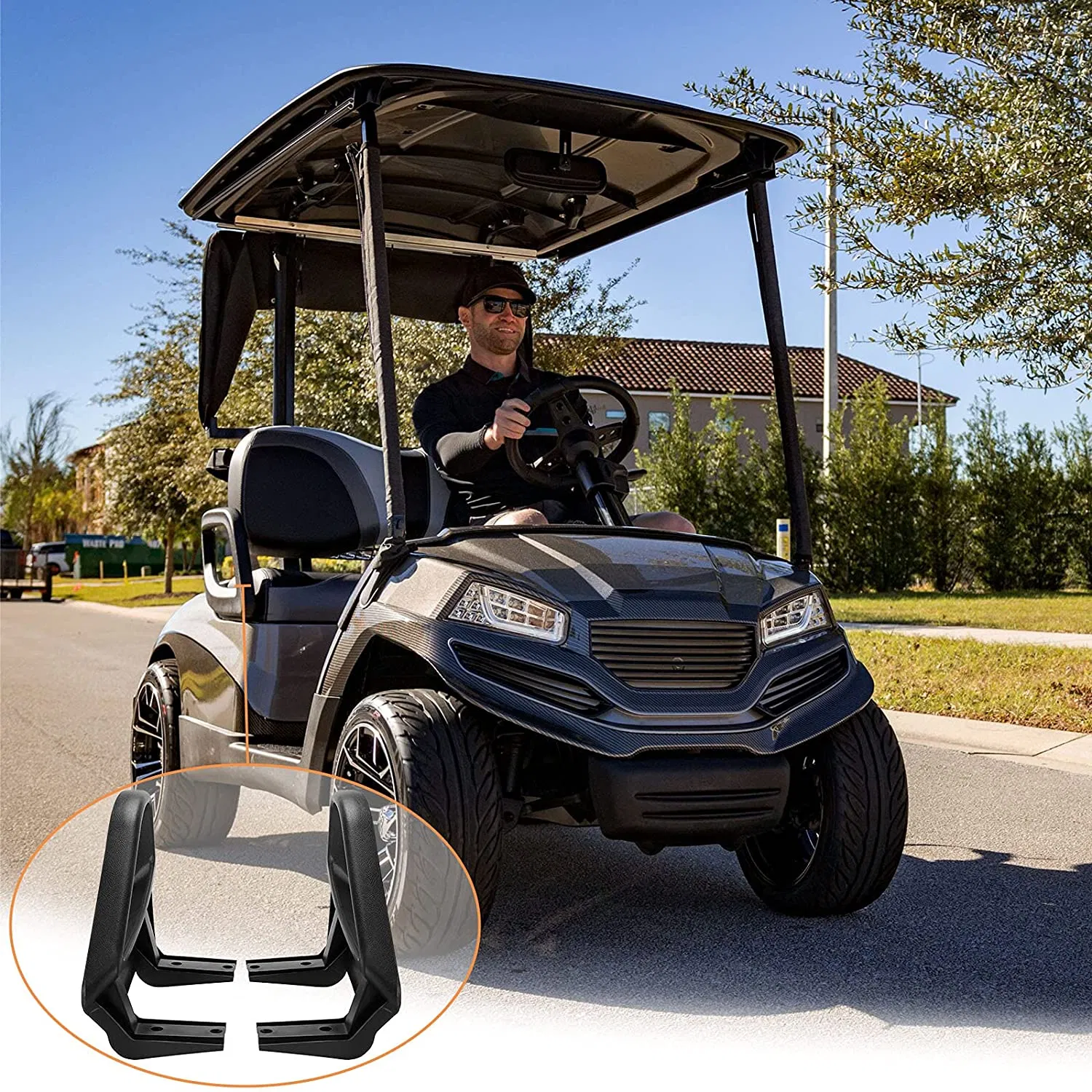 1 Pair Ezgo Golf Cart Arm Rest Hip Restraint for Ezgo TXT 1994 up and Newer Driver Side Left 71702-G01 &amp; Passenger Side