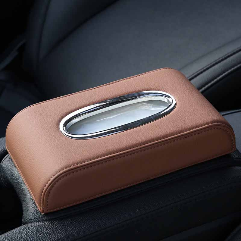 Cover Clear Glass Sensory Toys Spy Camera Holder PU Leather Square Wood with Organiser Set Car Paper Tissue Box
