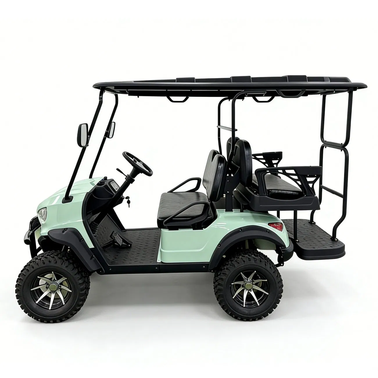 2+2 4 Person Electric Lifted Golf Cart with Injection Molds Durable Roof