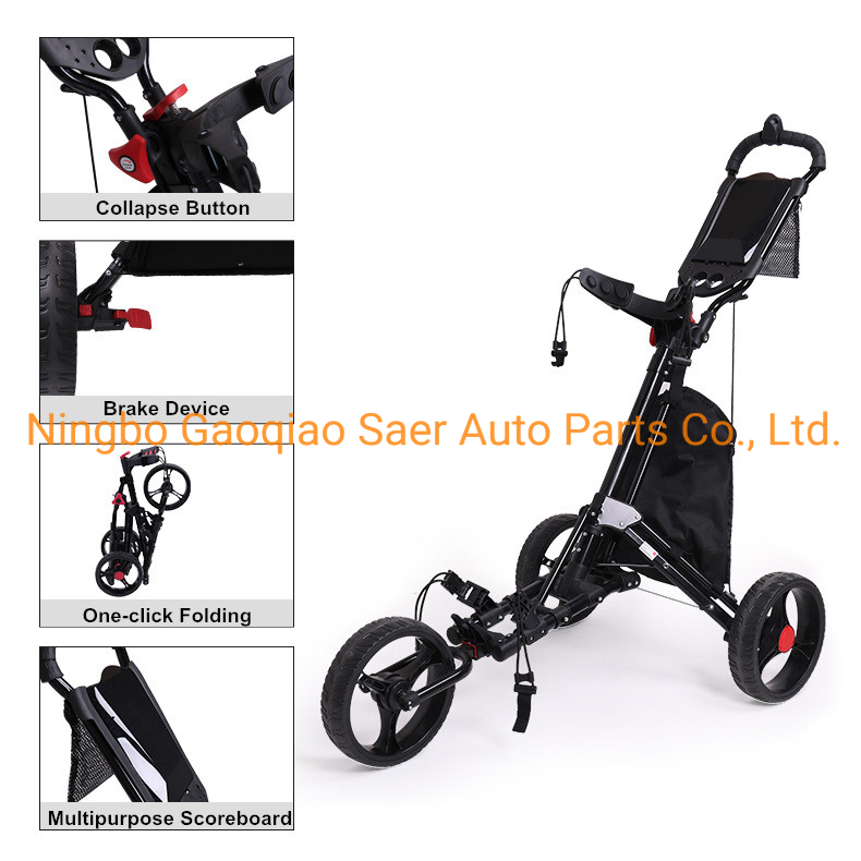 Foldable 3 Wheel Golf Pull Push Cart