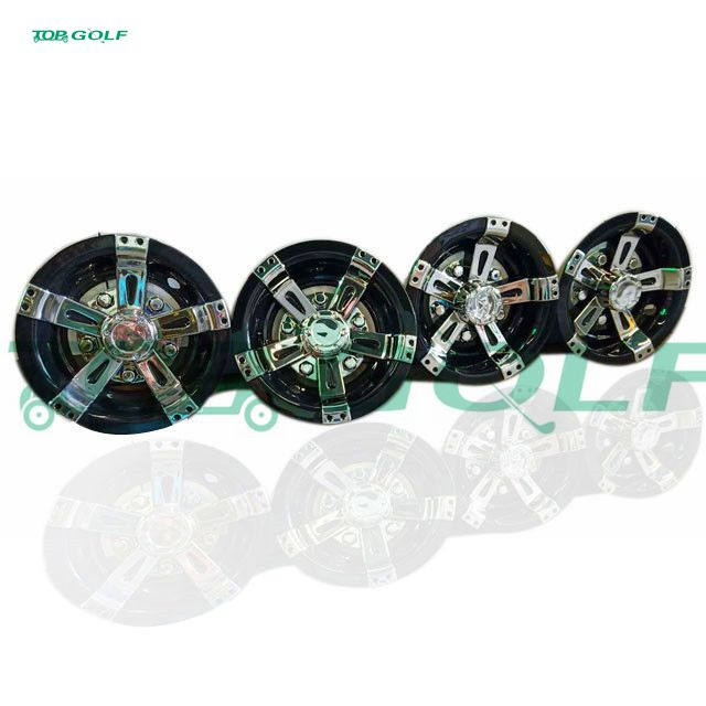 10 Inch Golf Cart Wheel Covers Chrome Hubcaps for Club Car