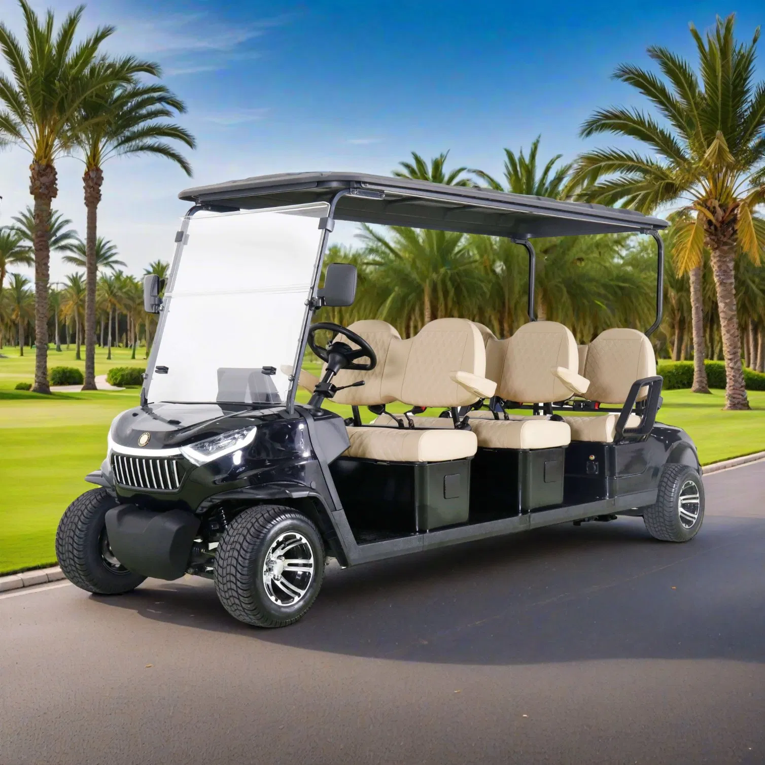 Premium 6 Seater Electric Golf Cart with Roof for Resorts