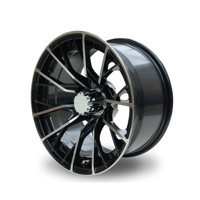 Golf Cart Accessories 14-Inch Machined/Black Aluminum Wheels Rims for Electric Club Car # DOT