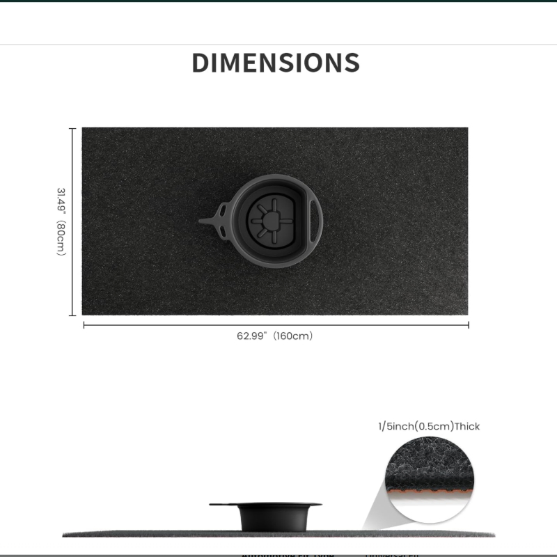 Heavy Duty Reusable Oil Spill Mat Garage Floor Anti-Slip Felt Mat for Under Car Waterproof Rubber Backing Protects Floor