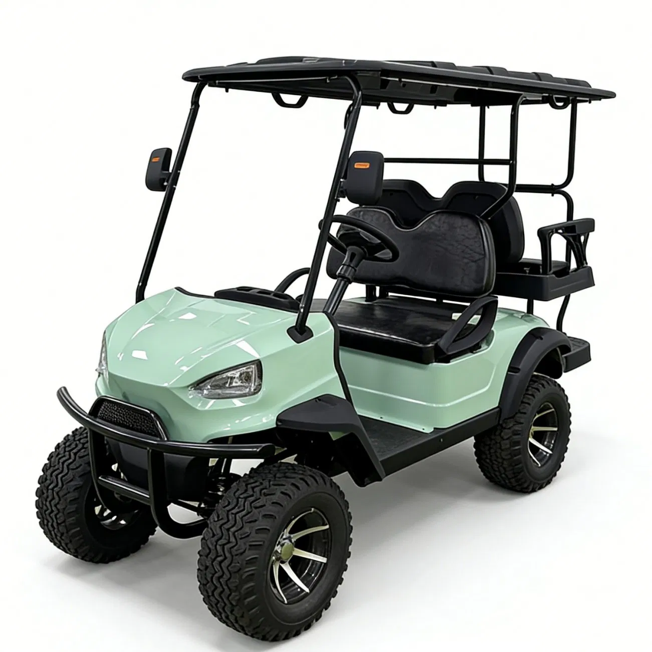 2+2 4 Person Electric Lifted Golf Cart with Injection Molds Durable Roof