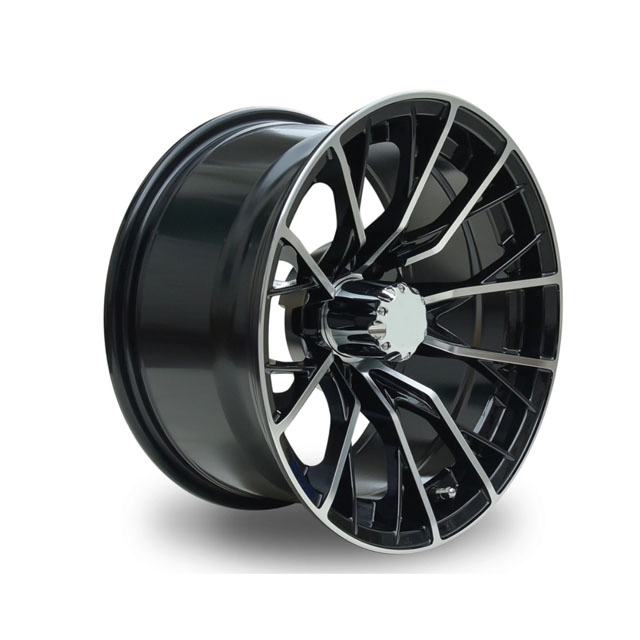 Golf Cart Accessories 14-Inch Machined/Black Aluminum Wheels Rims for Electric Club Car # DOT