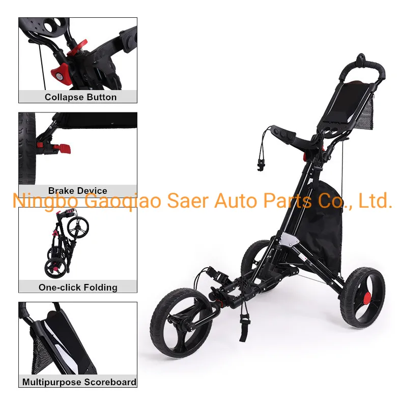 Foldable 3 Wheel Golf Pull Push Cart 3
