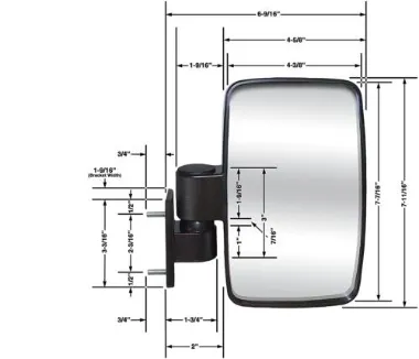Golf Cart Folding Side View Mirrors