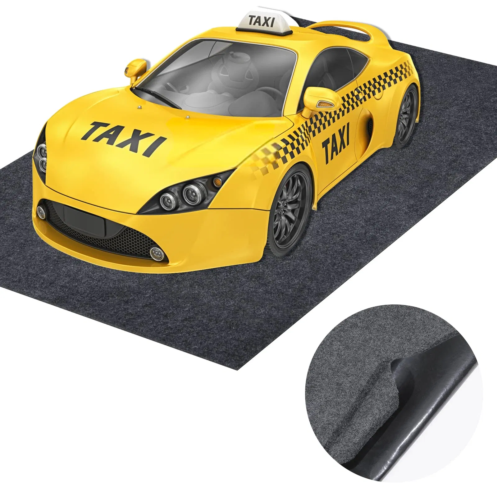 Absorbent Felt Oil Mat Contains Liquid Golf Cart Garage Floor Mat