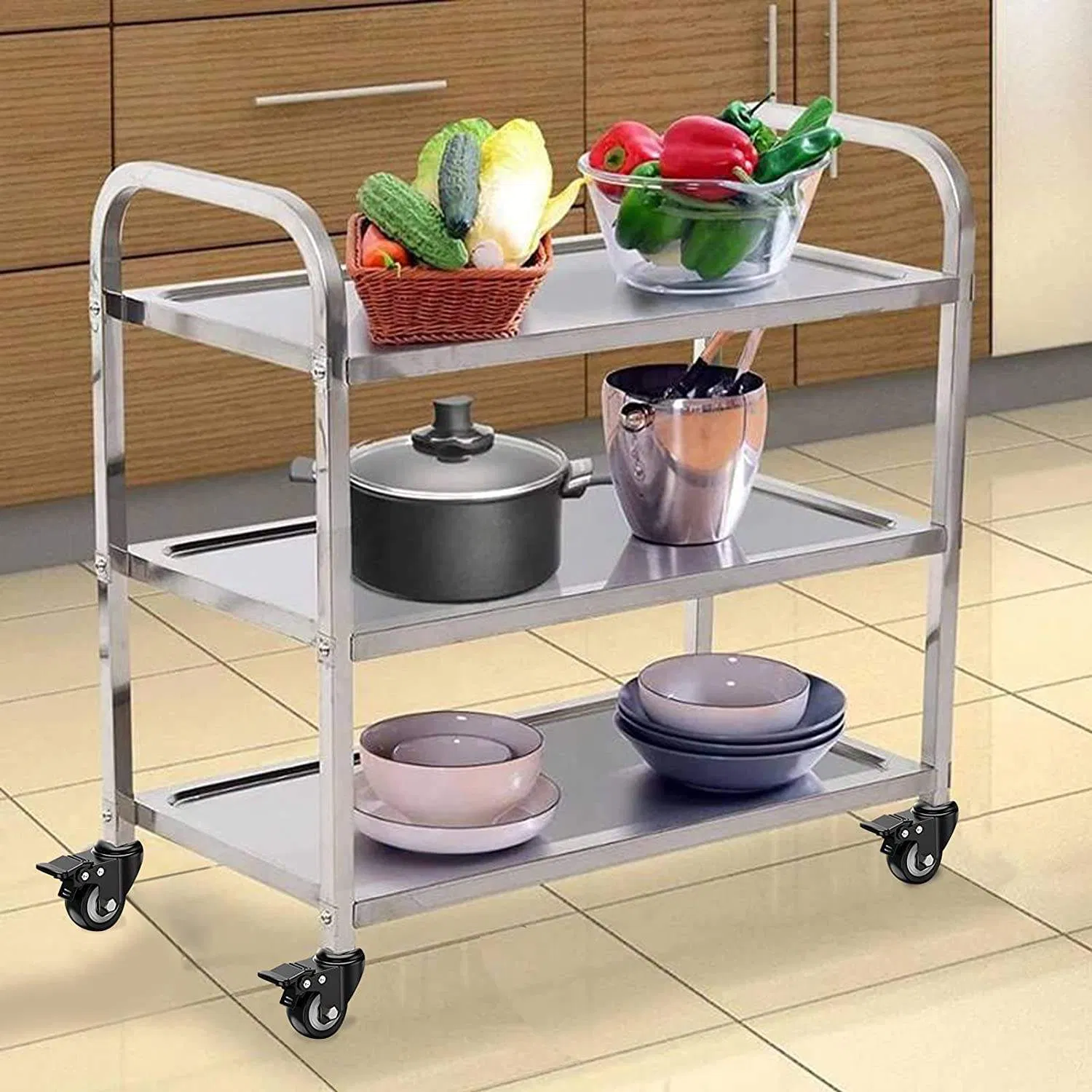 OEM 2-Inch Black Light-Duty Caster, Swivel Brake PU Furniture Wheel, Double Bearing Diamond Caster