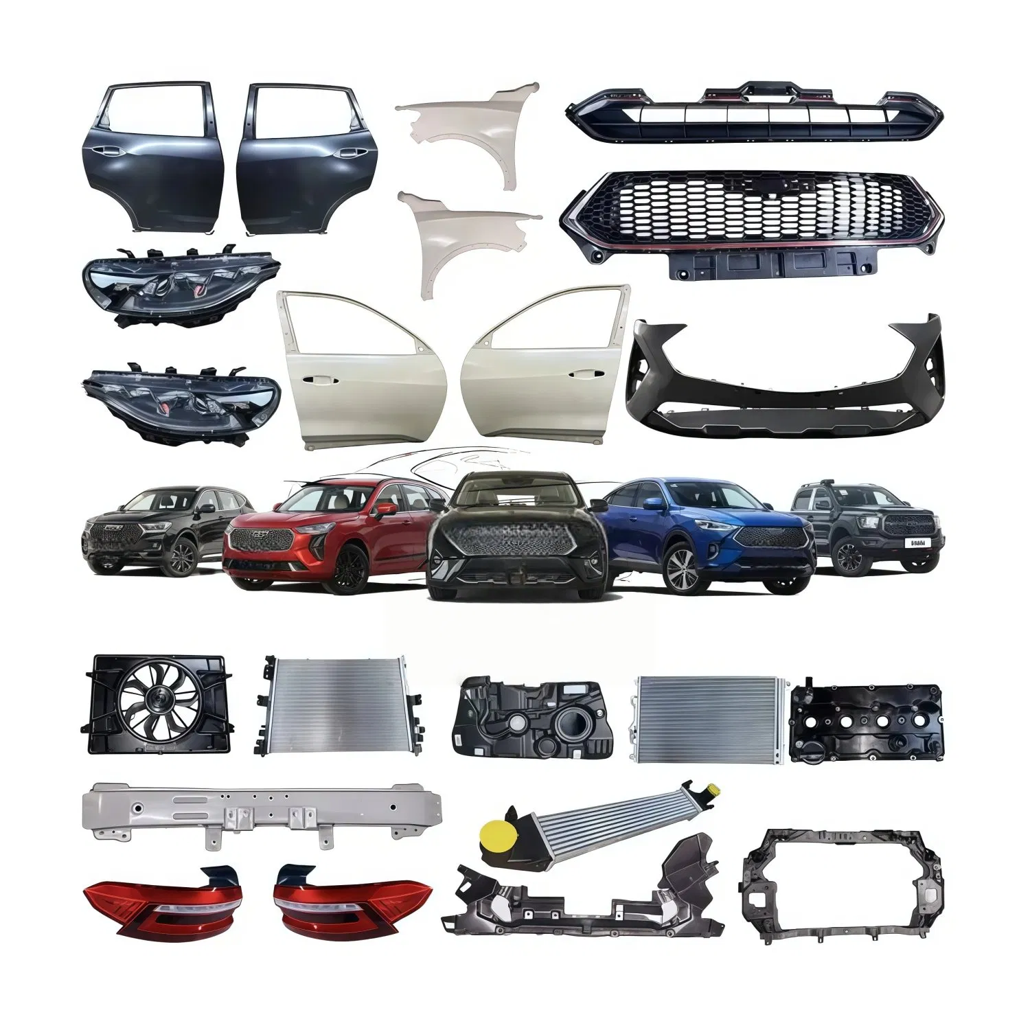 OEM Aftermarket Auto Parts for Great Wall Haval Tank Wey Poer Wingle Suspension Shock Absorber Control Arm Ball Joint Brake Pad Engine Components