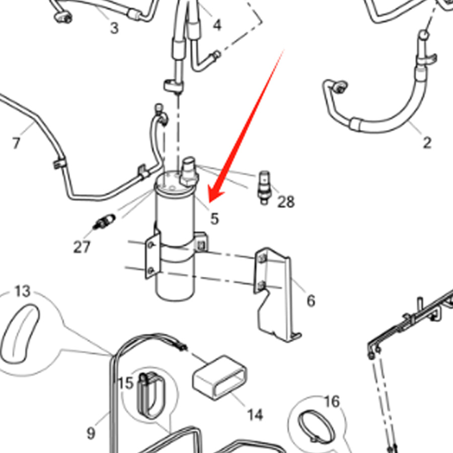 Air Con Dryer Bottle C00005582 C00104553 Air Conditioning System for Ldv Maxus V80 2.5t 2011-2016